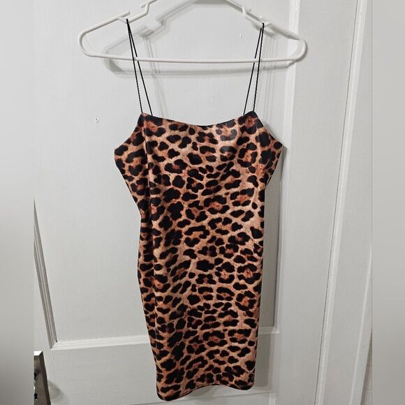 Topshop leopard print bodycon dress sz 4 p - Picture 1 of 3